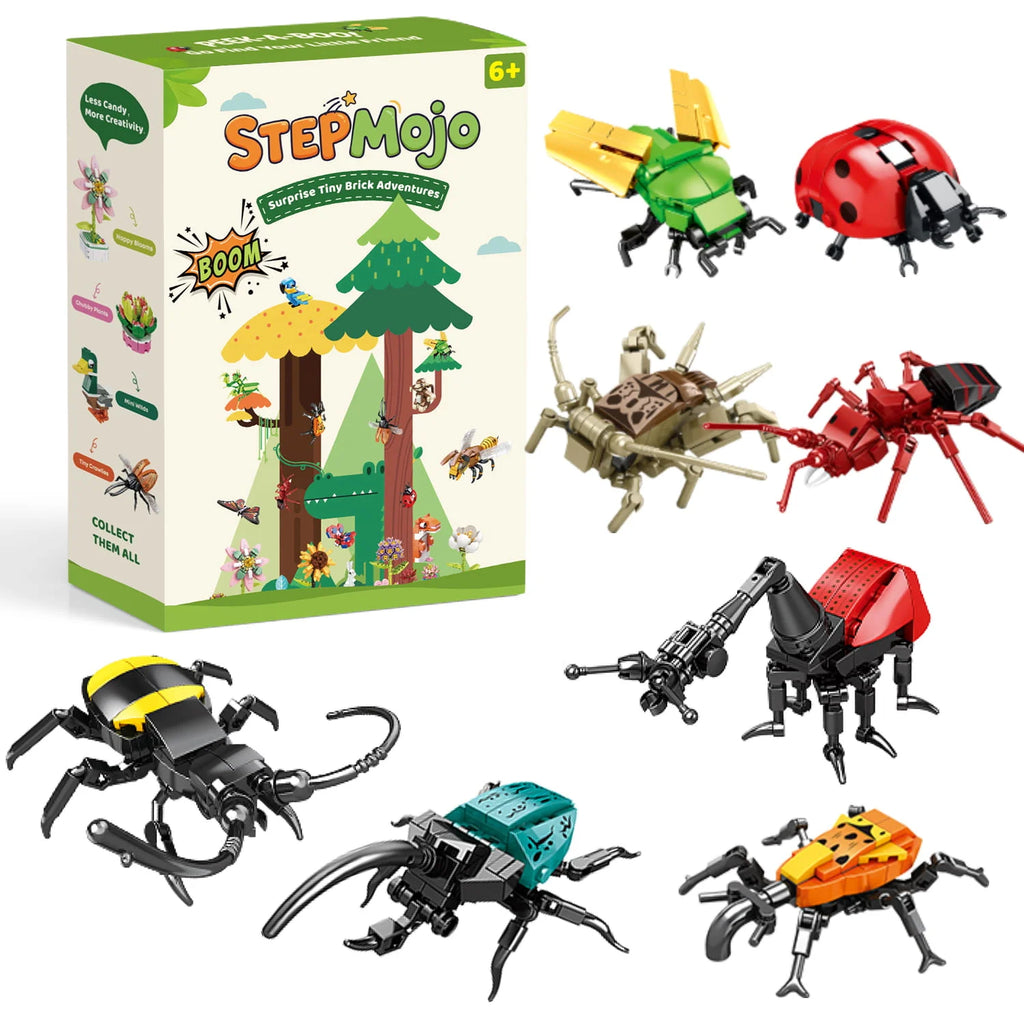 Stepmojo Tiny Crawlies Mystery Blind Box – Insect Building Brick Kit