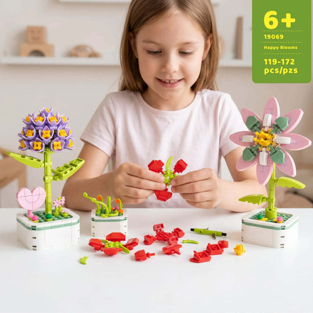 StepMojo Happy Blooms Mystery Blind Box – Flower Building Brick Kit