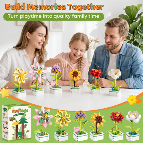 Stepmojo Happy Blooms Mystery Blind Box – Flower Building Brick Kit