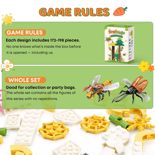 StepMojo Chonky Crawlies Mystery Blind Box – Advanced Insect Building Brick Kit