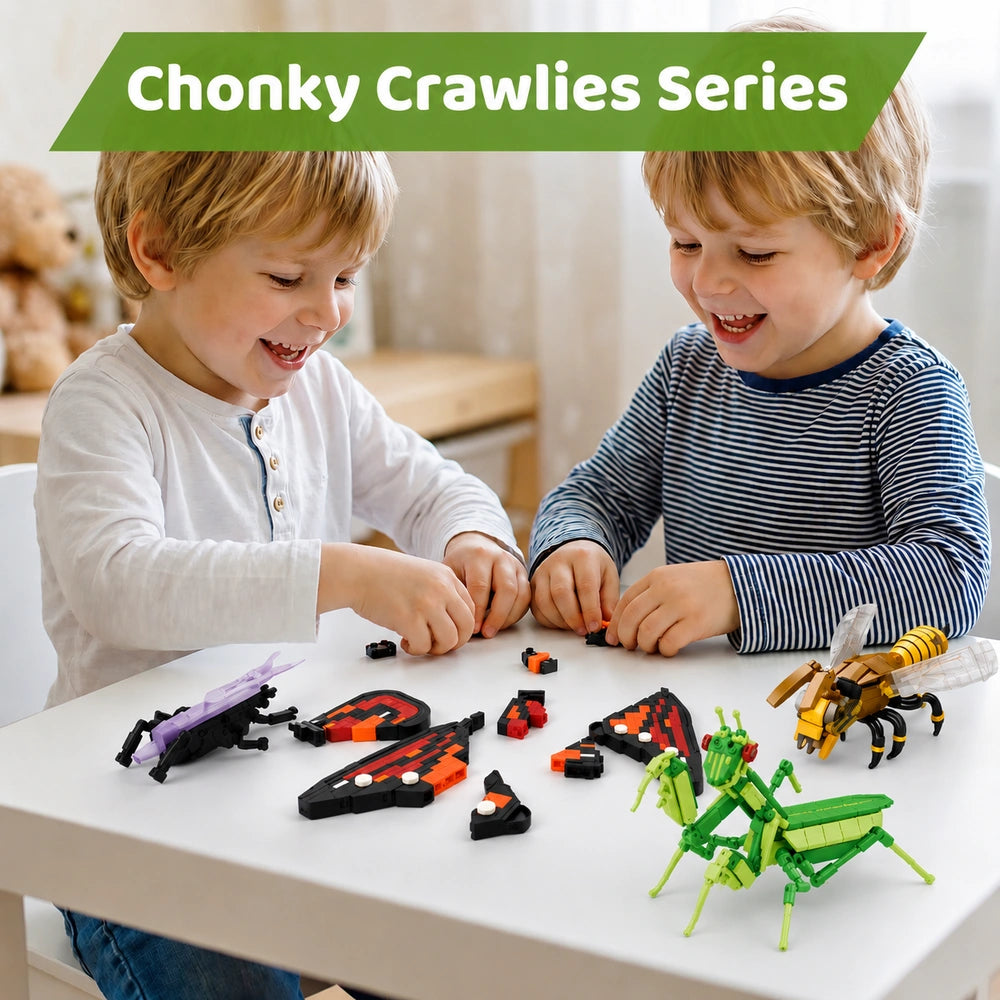 StepMojo Chonky Crawlies Mystery Blind Box – Advanced Insect Building Brick Kit