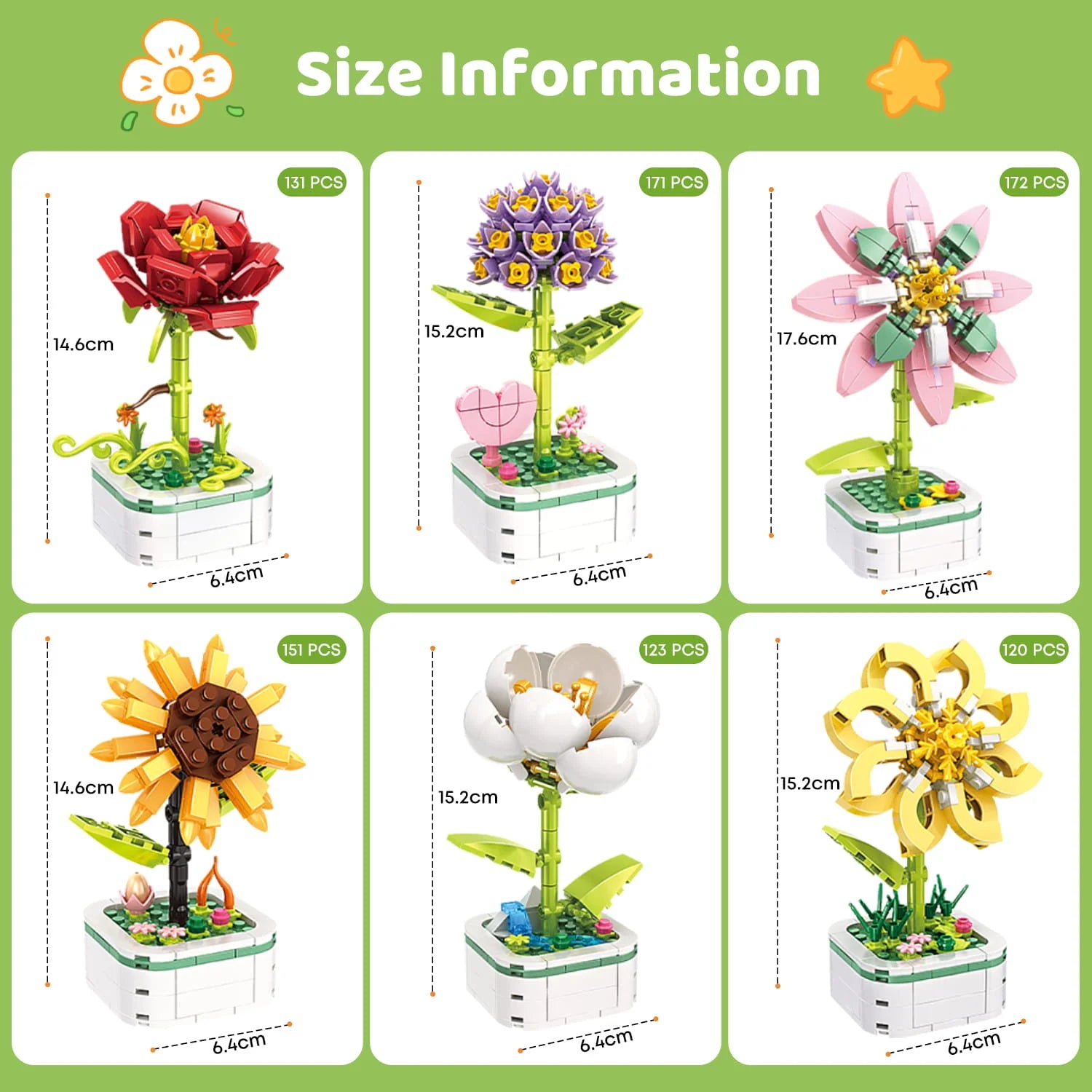 StepMojo Happy Blooms Mystery Blind Box – Flower Building Brick Kit