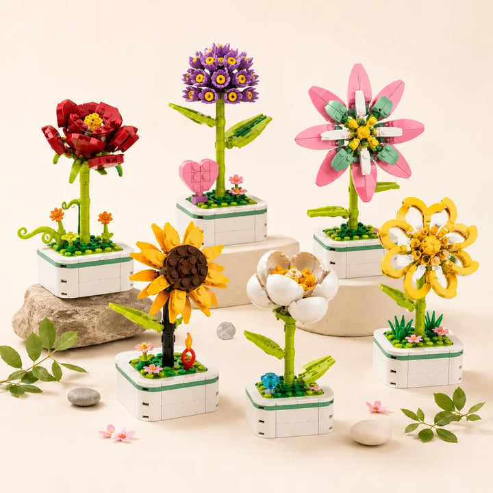 Stepmojo Happy Blooms Mystery Blind Box – Flower Building Brick Kit
