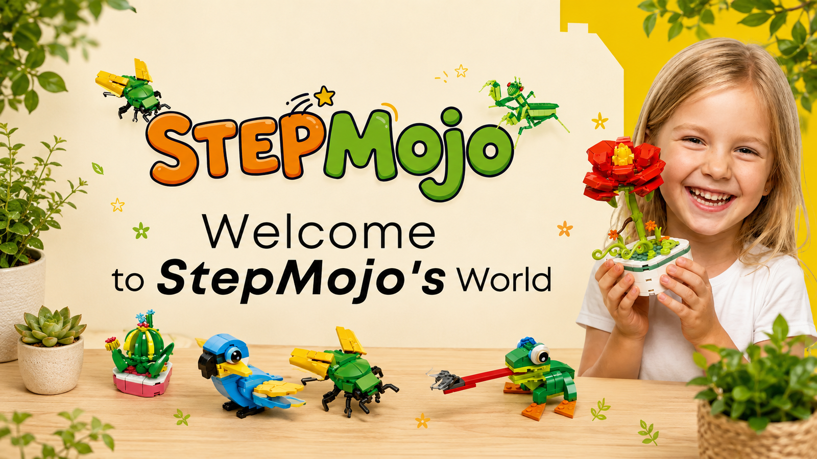 StepMojo Tiny Nature gift packaging and tiny brick builds